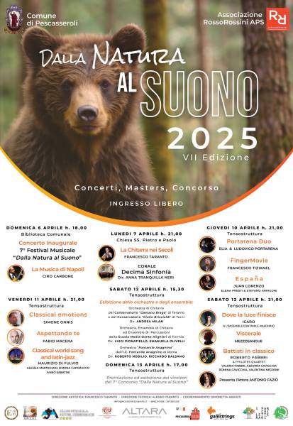 Parco: VII Edizione del Festival Musicale “Dalla Natura al Suono” 2025 a Pesacasseroli