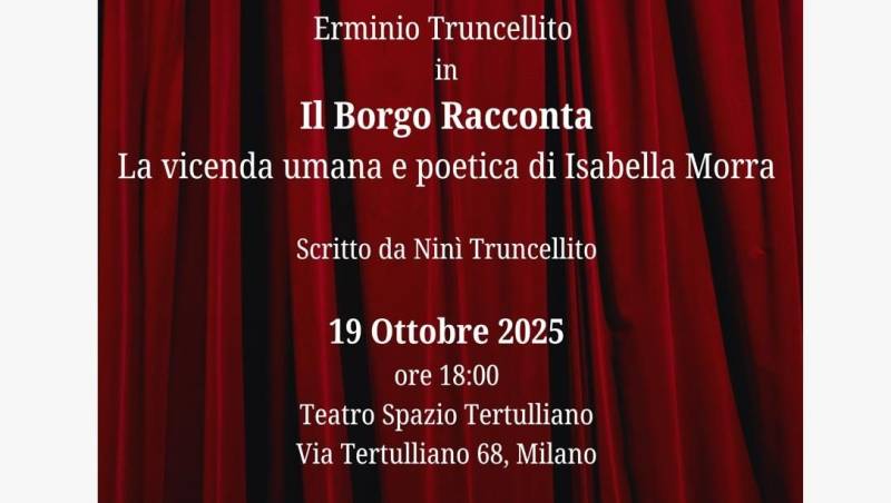 Foto: Erminio Truncellito in Il Borgo Racconta. La vicenda umana e poetica di Isabella Morra a Milano