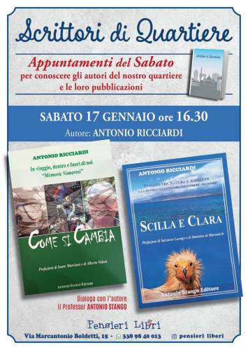 Parco: Presentazione dei due volumi di Antonio Ricciardi: Come si cambia e Scilla e Clara
